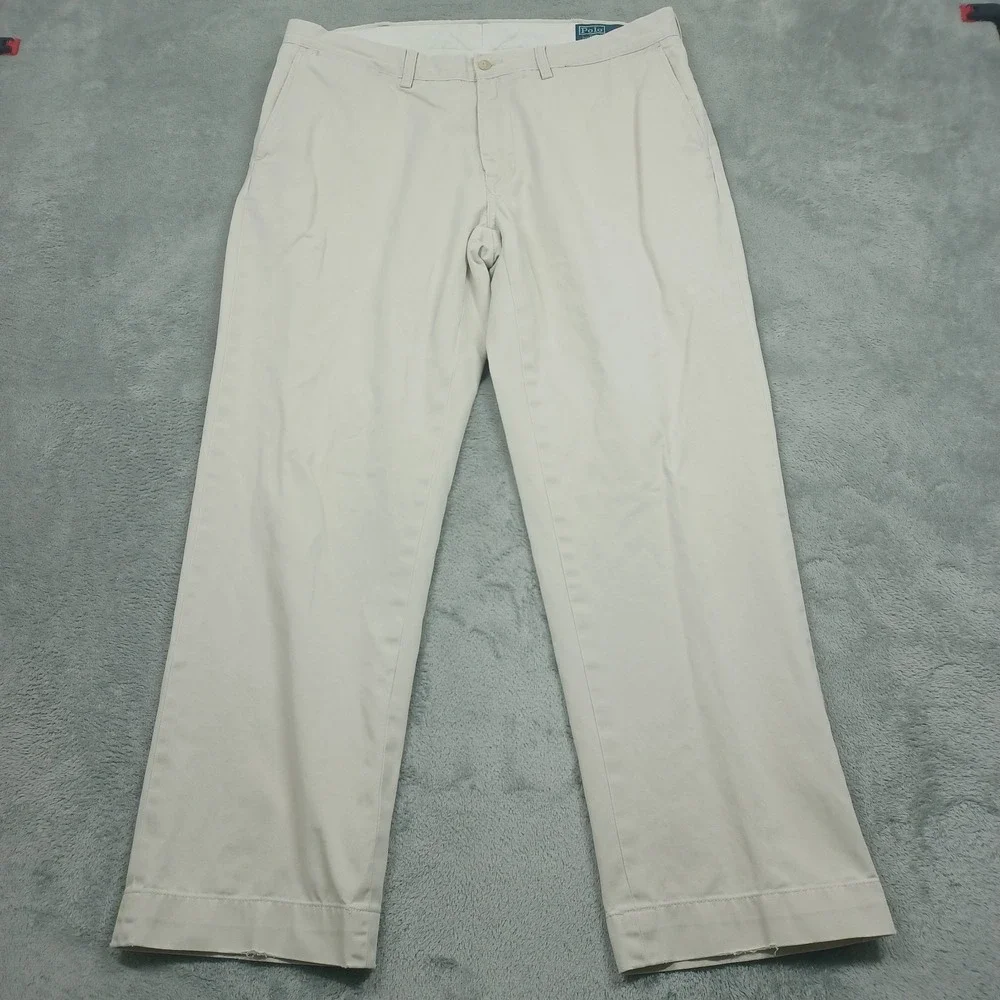 Polo Ralph Lauren Pants Mens 38x30‎ Beige Straight Relaxed Fit Chino Preppy